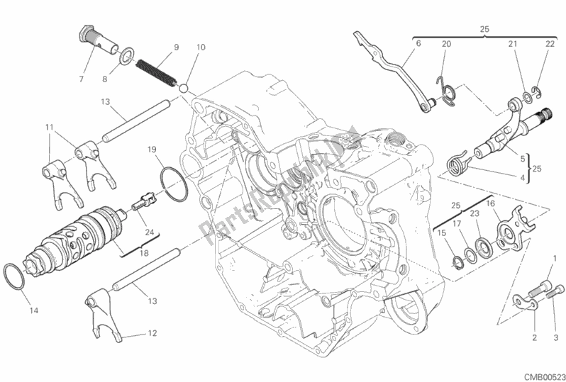 Todas as partes de Shift Cam - Garfo do Ducati Scrambler Icon Dark USA 803 2020
